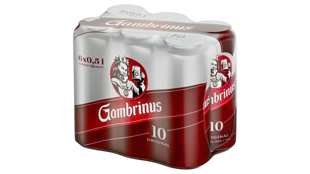 Gambrinus Originál 10 pivo výčepní světlé 6 x 0,5l (3l)