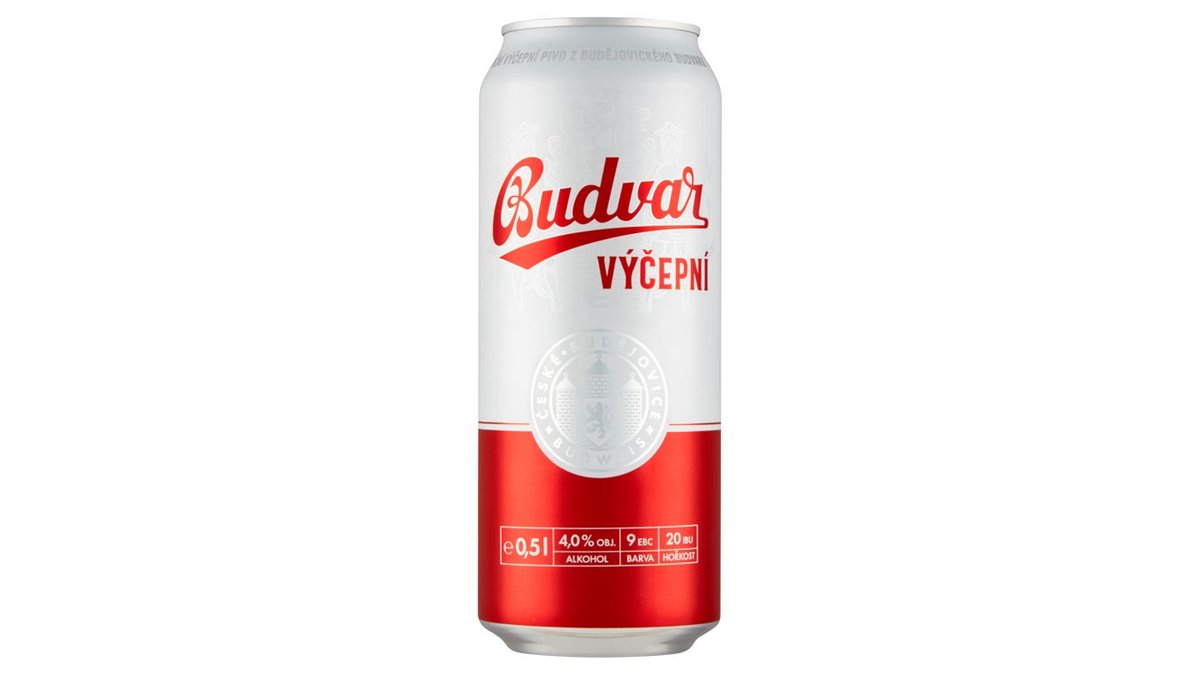 Budvar pivo výčapné svetlé 10°, 0,5 l