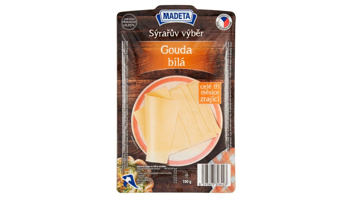 Madeta Sýrařův výběr gouda bílá 100g