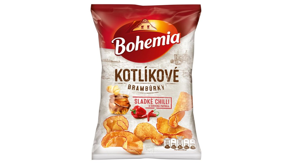 Náhled kategorie Bohemia Kotlíkové brambůrky sladké chilli a červená paprika 100g