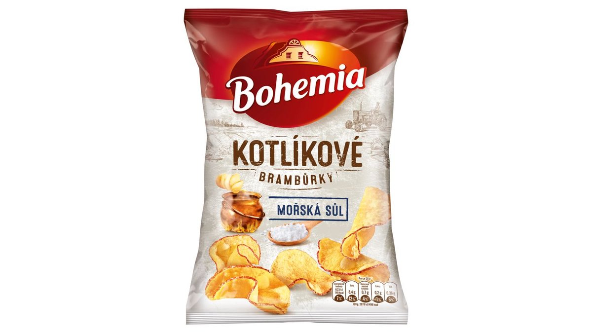 Náhled kategorie Bohemia Kotlíkové brambůrky mořská sůl 100g