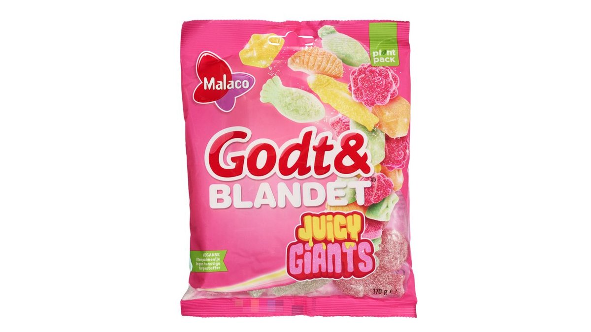 Malaco Godt & Blandet Juicy Giants, 170 g