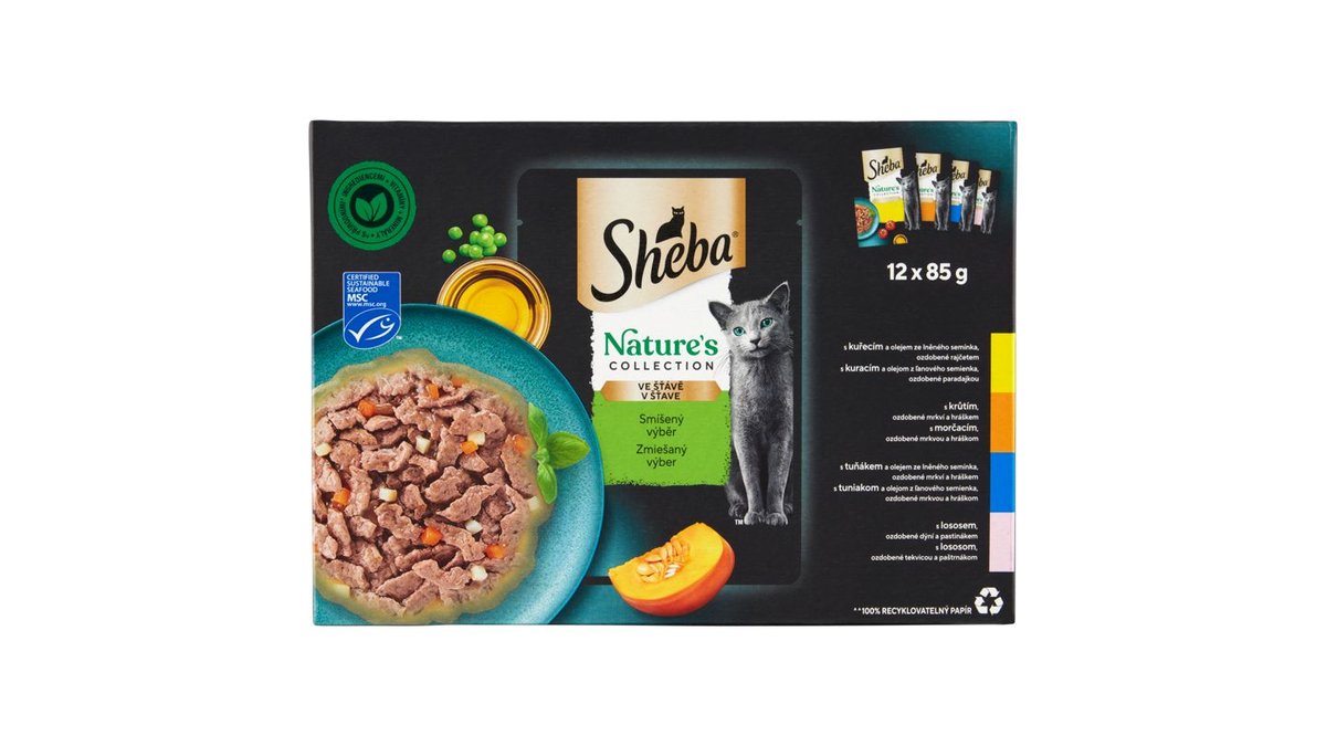 Sheba Nature's Collection smíšený výběr ve šťávě 12 x 85g (1,02kg)