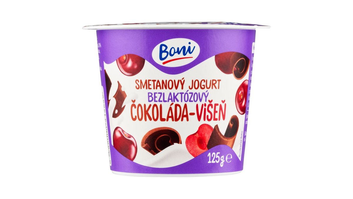 Boni Smetanový jogurt bezlaktózový čokoláda-višeň 125g
