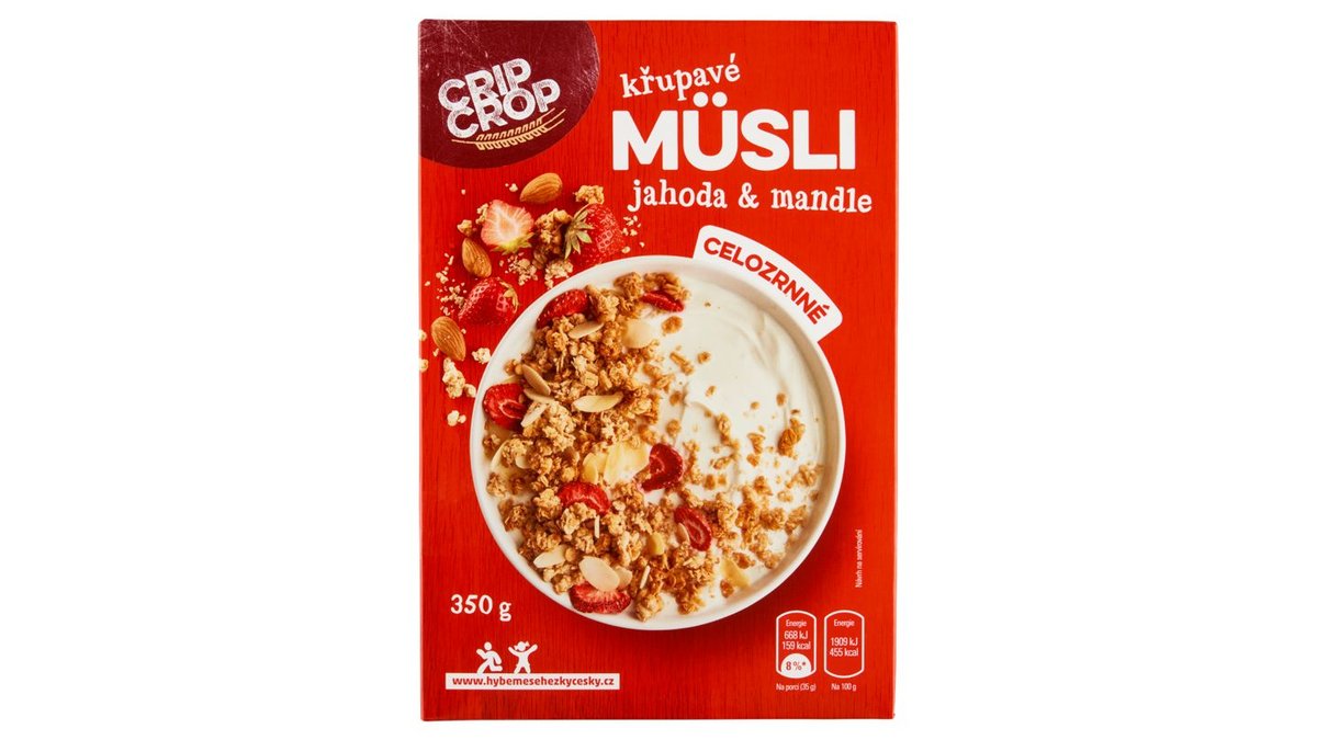 Crip Crop Křupavé müsli jahoda & mandle 350g