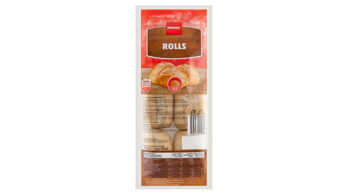 Penny Pšeničné housky k dopékání 6 x 50g (300g)