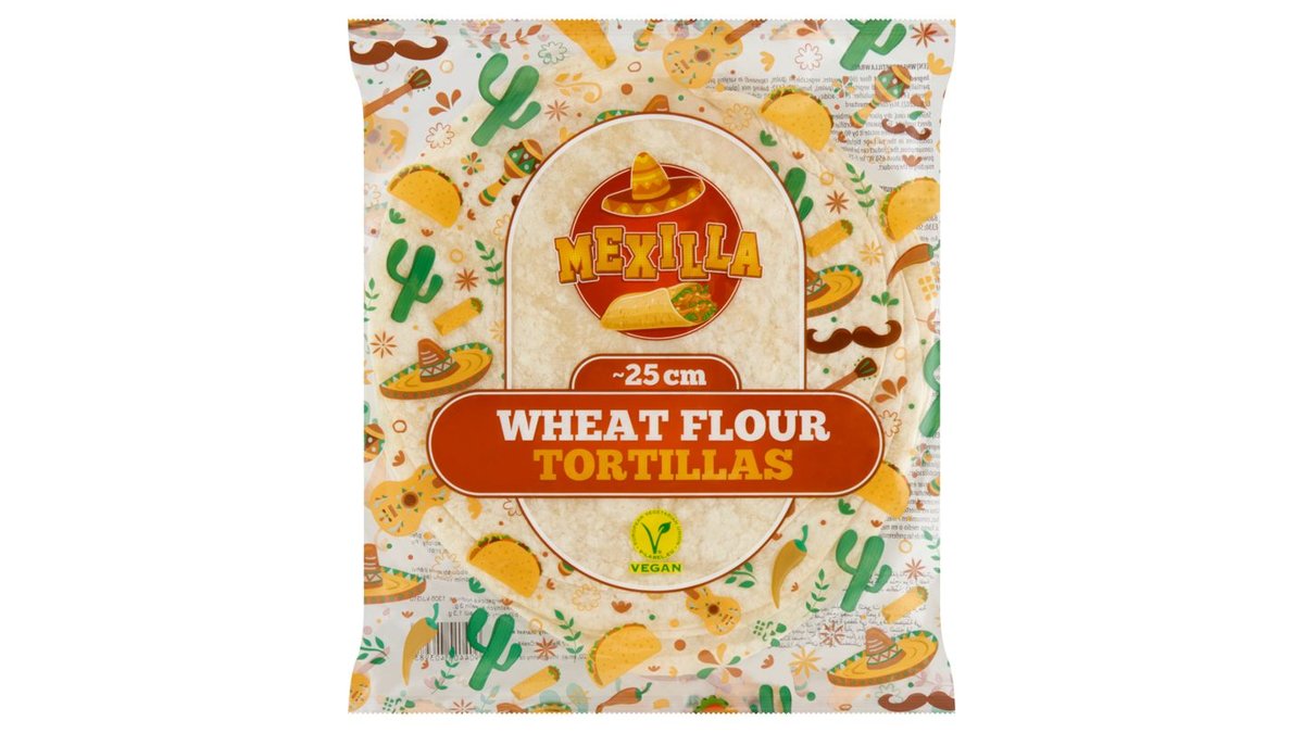 Mexilla Tortilla placky pšeničné 25 cm 6 x 60g (360g)