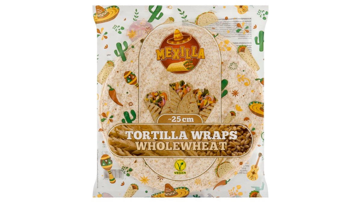 Mexilla Tortilla placky pšeničné celozrnné 25 cm 6 x 60g (360g)