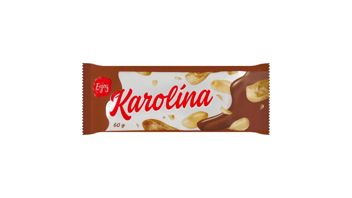 Enjoy Karolína oplatka s kakaovo krémovou náplní s arašídy máčená v kakaové polevě 60g