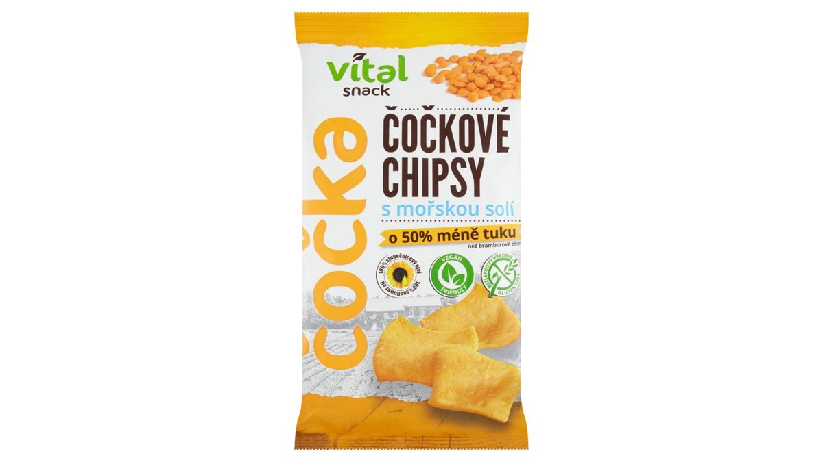 Vital Snack Čočkové chipsy s mořskou solí 65g