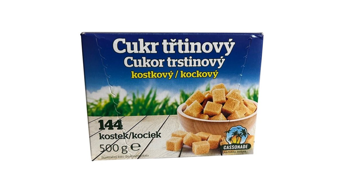 Cassonade Třtinový cukr kostkový 144 ks 500g