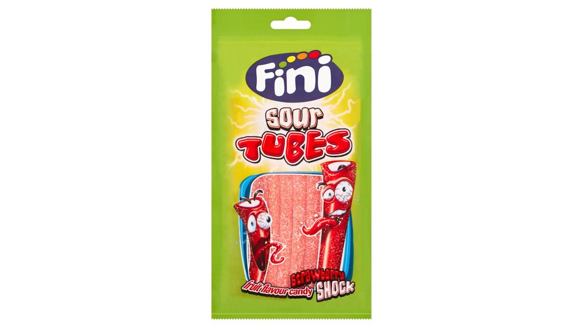 Fini Sour Strawberry Tubes 75g