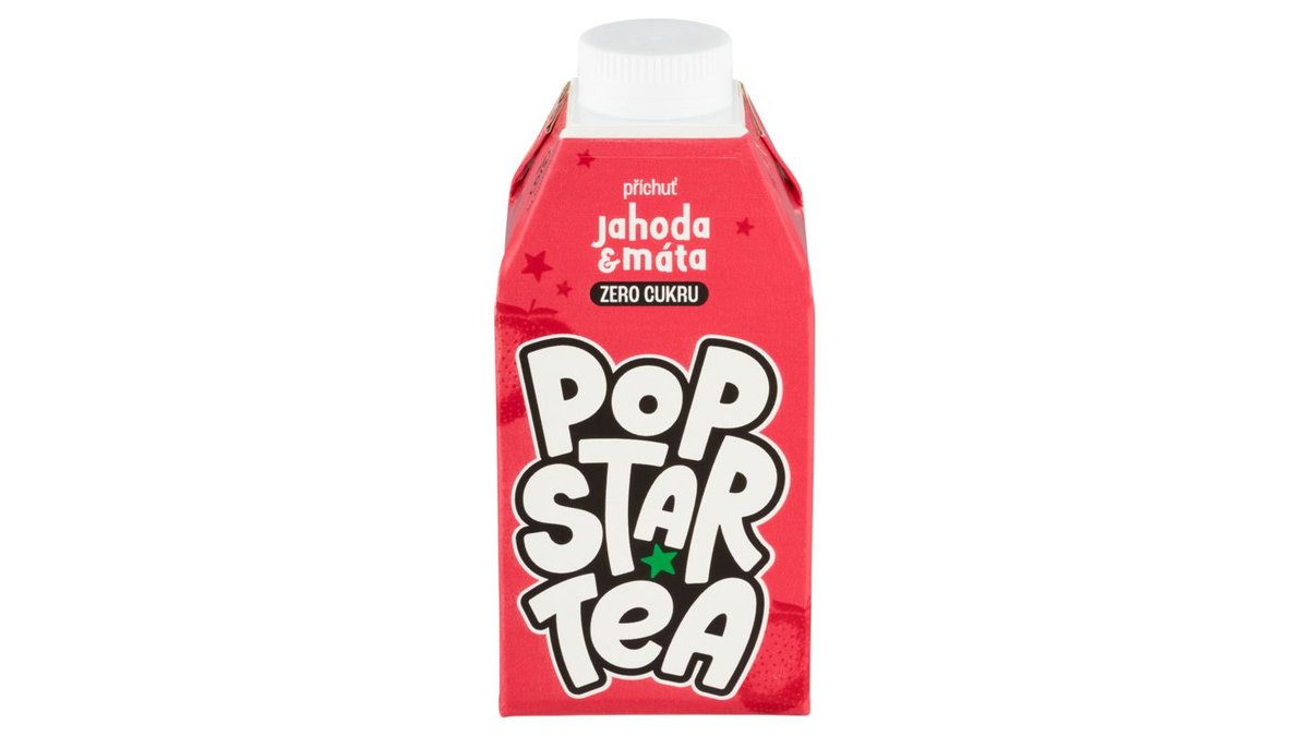 POPSTAR Tea Zero příchuť jahoda & máta 0,5l | BILLA Plumlovská (617) | Wolt