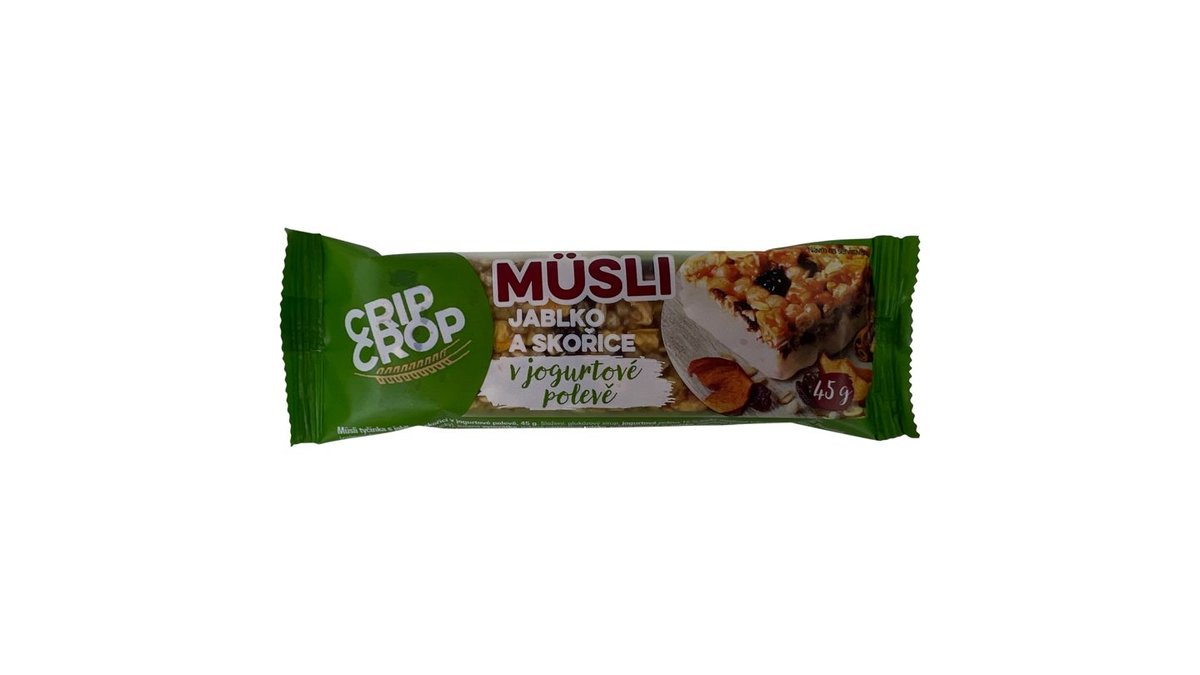 Crip Crop Müsli tyčinka s jablky a skořicí v jogurtové polevě 45g
