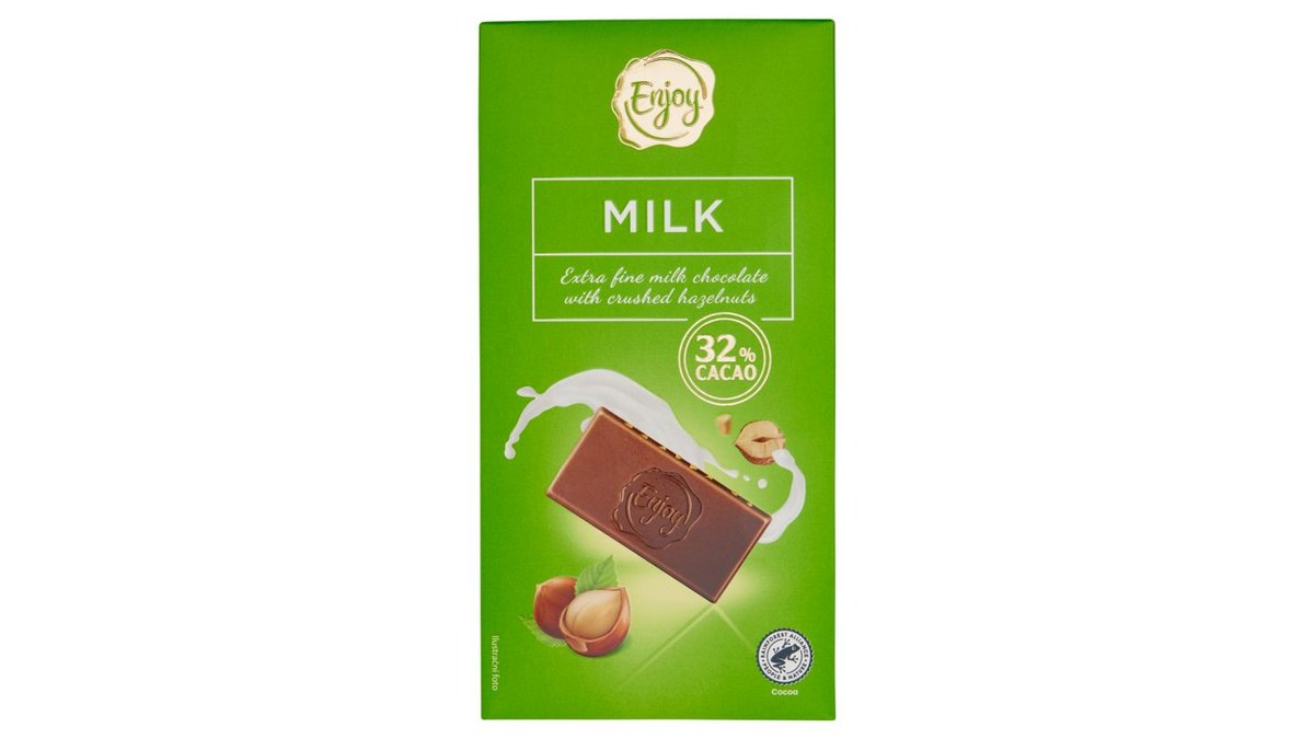 Enjoy Mléčná čokoláda s drcenými lískovými oříšky 100g