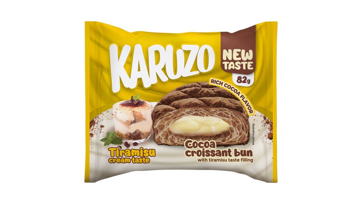 Karuzo Kakaová pita z listového těsta s náplní s příchutí tiramisu 82g