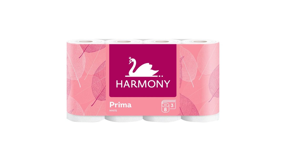 Harmony Prima White toaletný papier 3-vrstvový, 8 ks