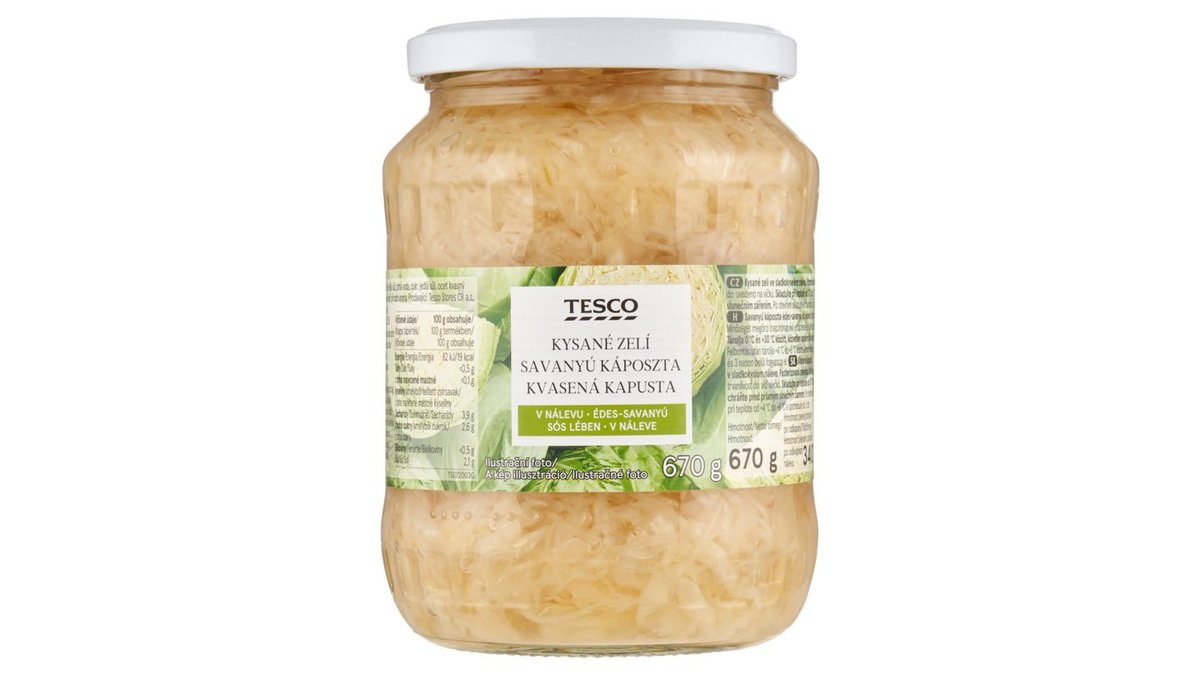 Tesco Kysané zelí v nálevu 670g