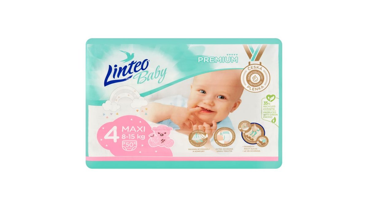Linteo Baby Premium plenky 4 maxi 8-15kg 50 ks