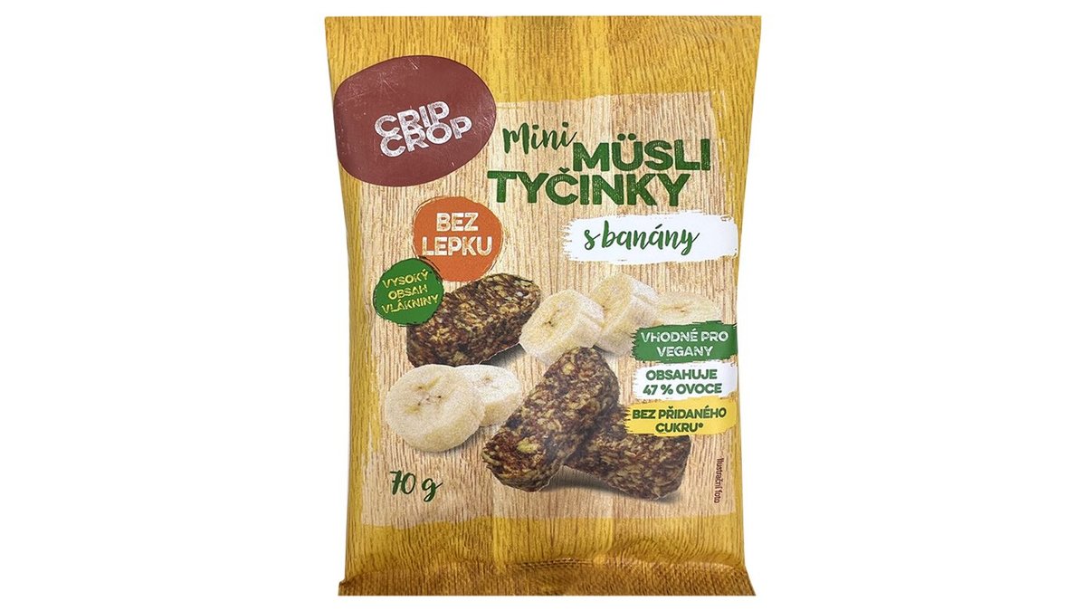 Crip Crop Mini müsli tyčinky s banány 70g