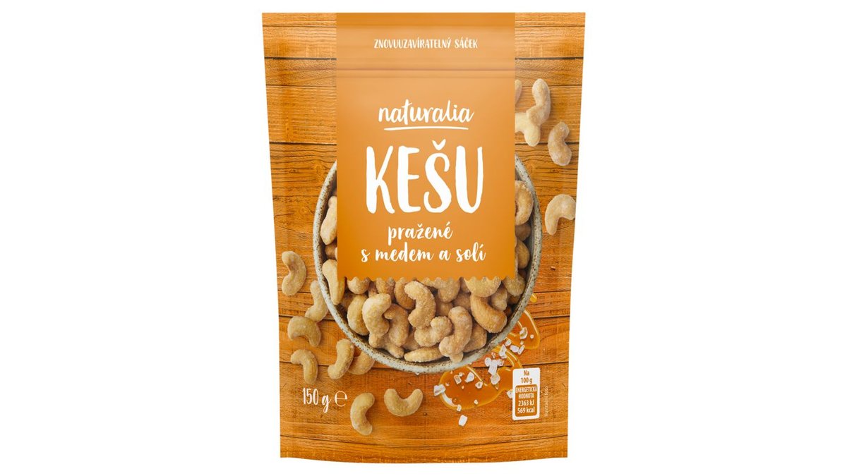 Naturalia Kešu pražené s medem a solí 150g