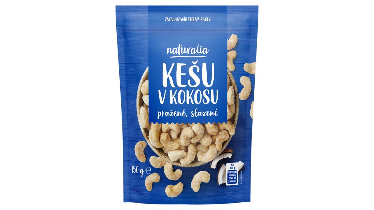 Naturalia Kešu v kokosu pražené slazené 150g
