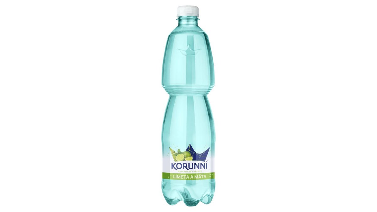 Korunní Jemně perlivá s příchutí limeta a máta 0,75l