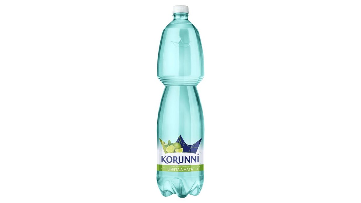 Korunní minerální voda s příchutí limeta a máta, 1,5 l