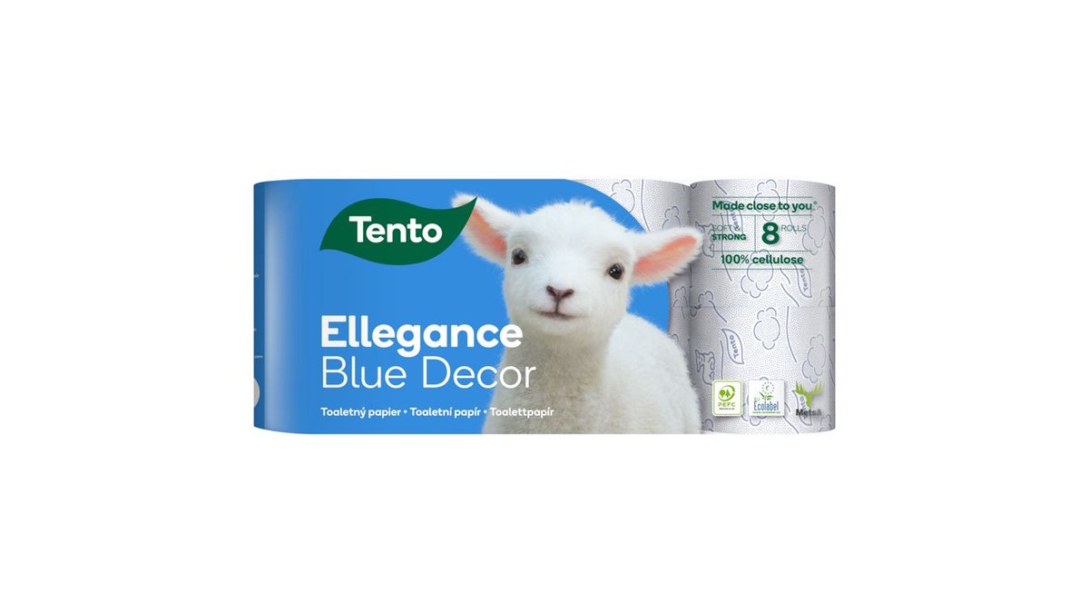 Tento Ellegance Blue Decor toaletní papír 3 vrstvy 8 rolí