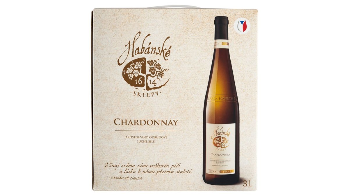 🇨🇿 Chardonnay Bag in Box bílé suché víno, 3 l