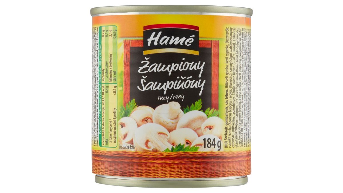 Hamé Žampiony řezy ve slaném nálevu 184g