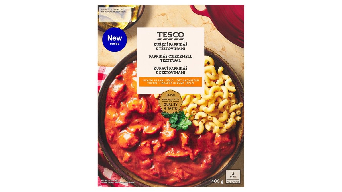 Tesco Kuřecí paprikáš s těstovinami 400g