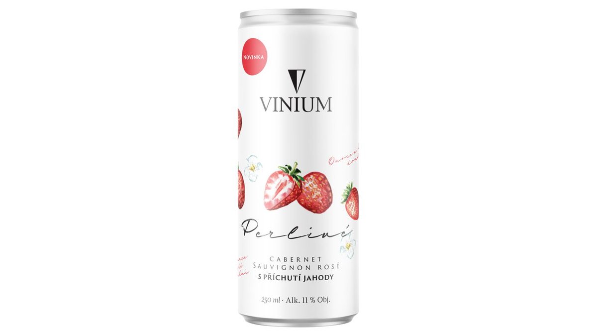 Vinium Perlivé Cabernet Sauvignon rosé s příchutí jahody 250ml
