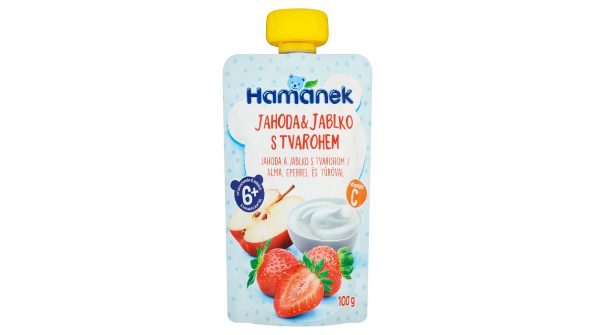 Hamánek Jahoda & jablko s tvarohem 100g