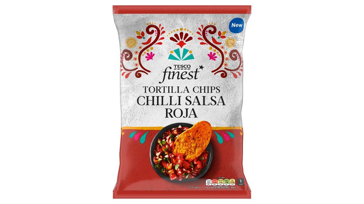 Tesco Finest Kukuřičný snack s červenými a zelenými papričkami jalapeño s příchutí chilli 150g