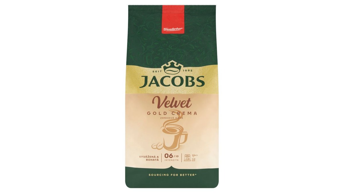 Jacobs Velvet Gold Crema zrnková káva 1000 g