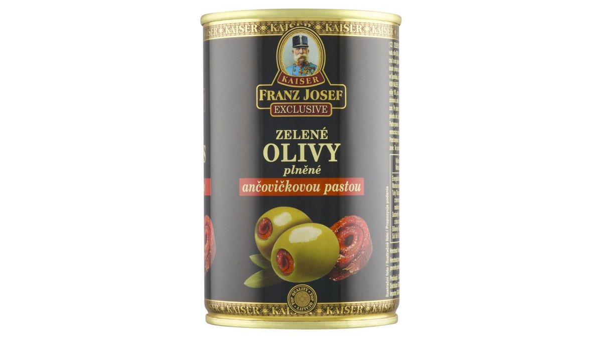 Franz Josef Kaiser Exclusive Zelené olivy plněné ančovičkovou pastou 300g