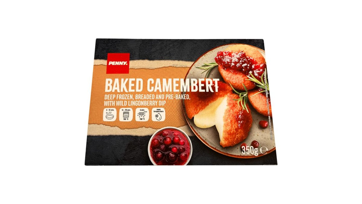 Penny Obalovaný předsmažený sýr camembert s brusinkovou omáčkou 350g