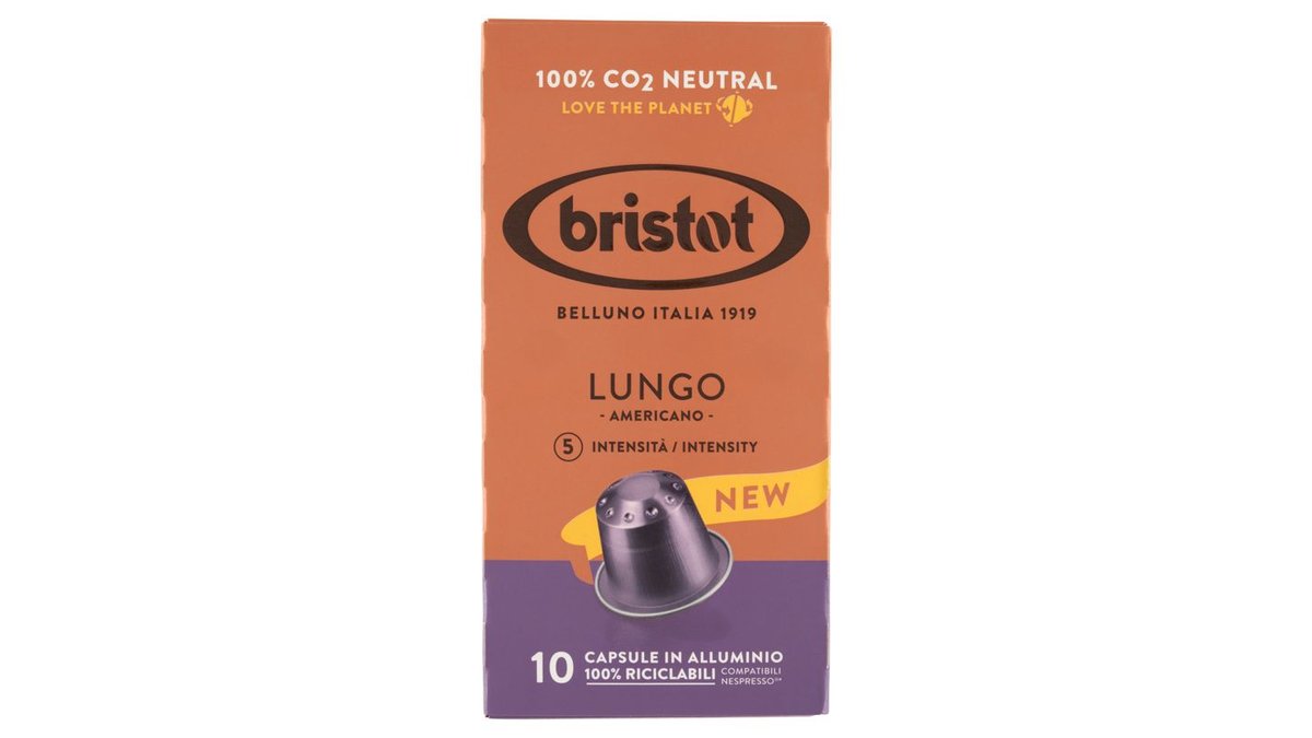 Bristot Lungo Americano pražená mletá káva 10 kapslí 55g