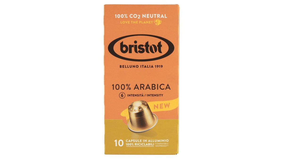 Bristot 100% Arabica pražená mletá káva 10 kapslí 55g
