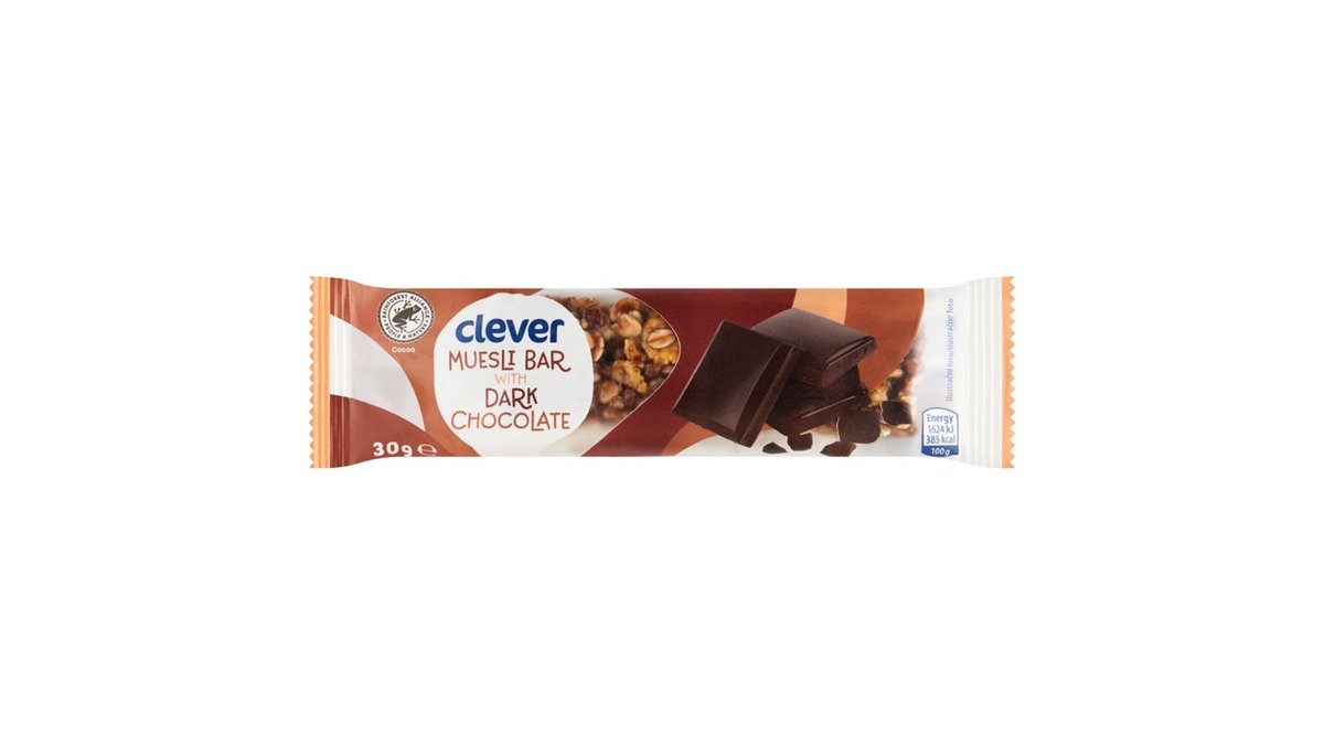 clever Obilná tyčinka s hořkou čokoládou 30g