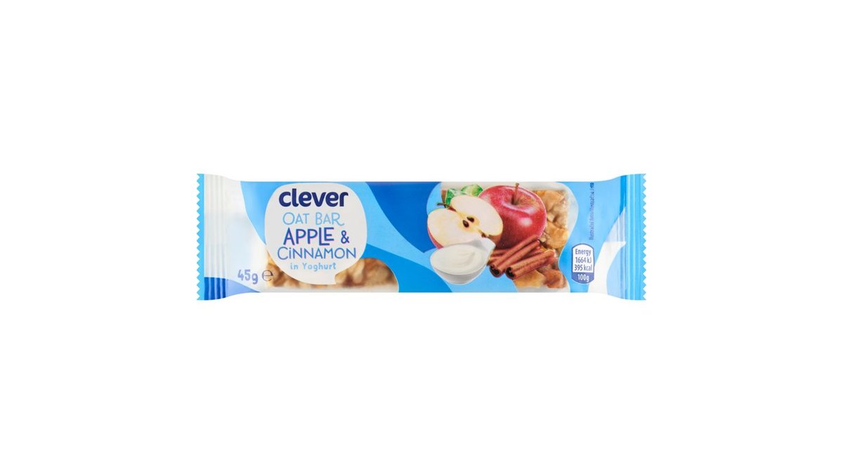 clever Ovesná tyčinka s jablkem a skořicí v jogurtové polevě 45g