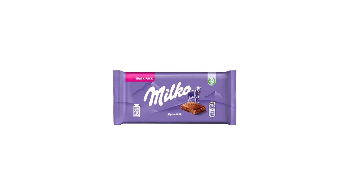 Milka Alpine Milk mléčná malá čokoláda z alpského mléka 45 g