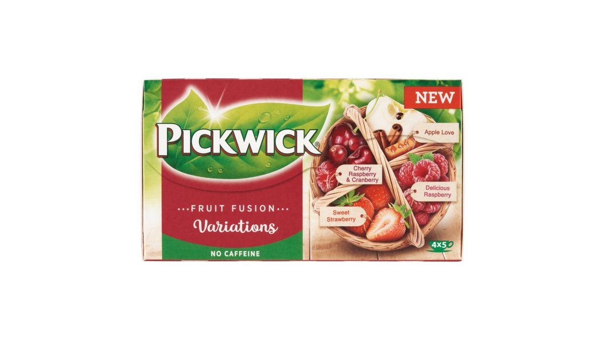Pickwick Fruit Fusion Výběr ovocných čajů a ovocnobylinného čaje 20 ks 38,75g