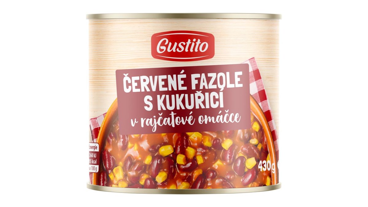 Gustito Červené fazole s kukuřicí v rajčatové omáčce 430g