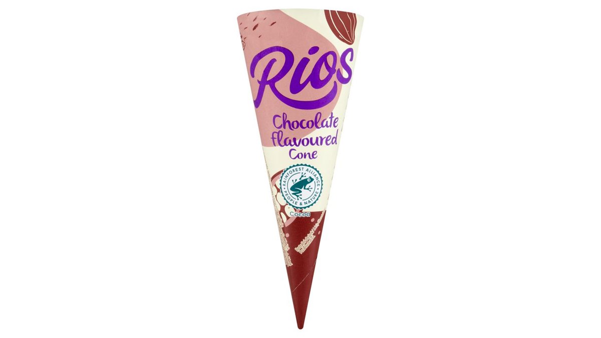 Rios Mražený krém s čokoládovou příchutí v oplatkovém kornoutu 120ml