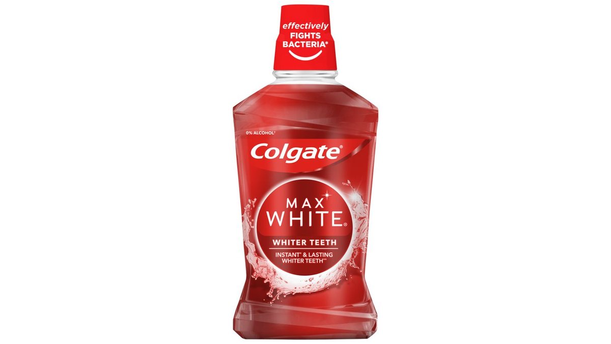 Colgate Max White Whiter Teeth bělicí ústní voda bez alkoholu 500 ml
