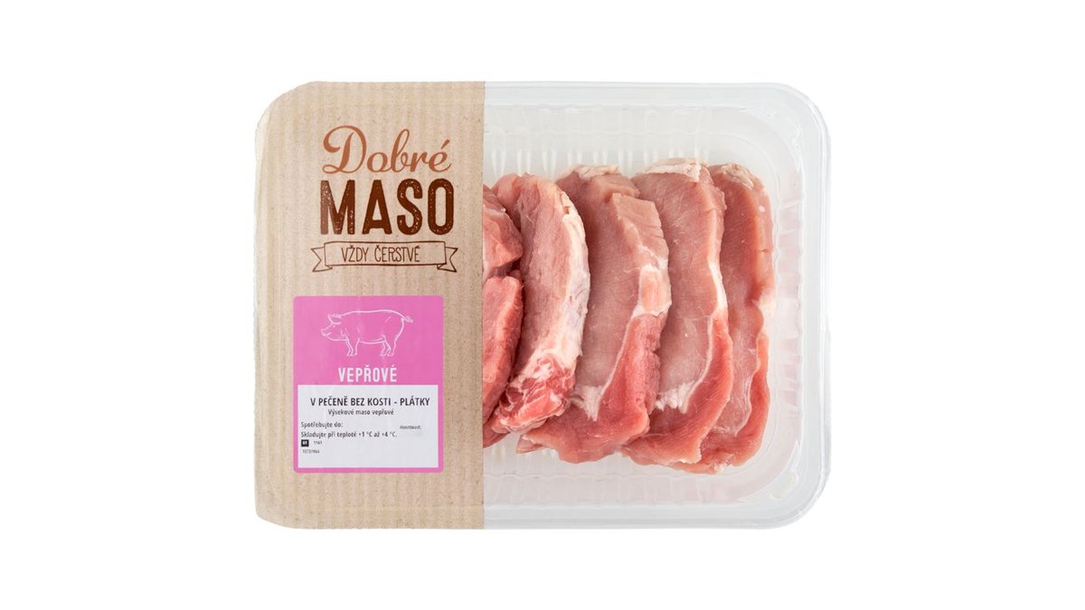 Dobré Maso Vepřové pečeně bez kosti plátky 0,500kg