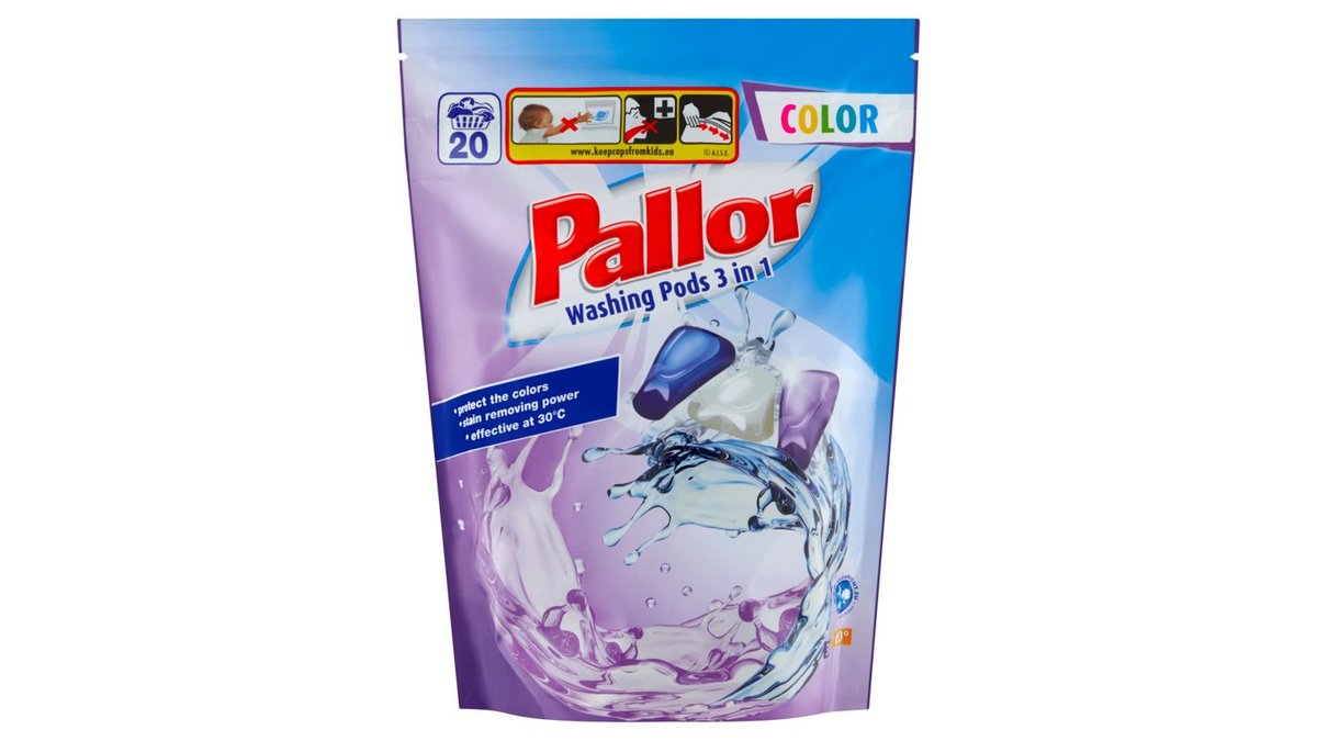 Pallor Color 3 v 1 prací kapsle 20 praní 20 x 26,5g (530g)
