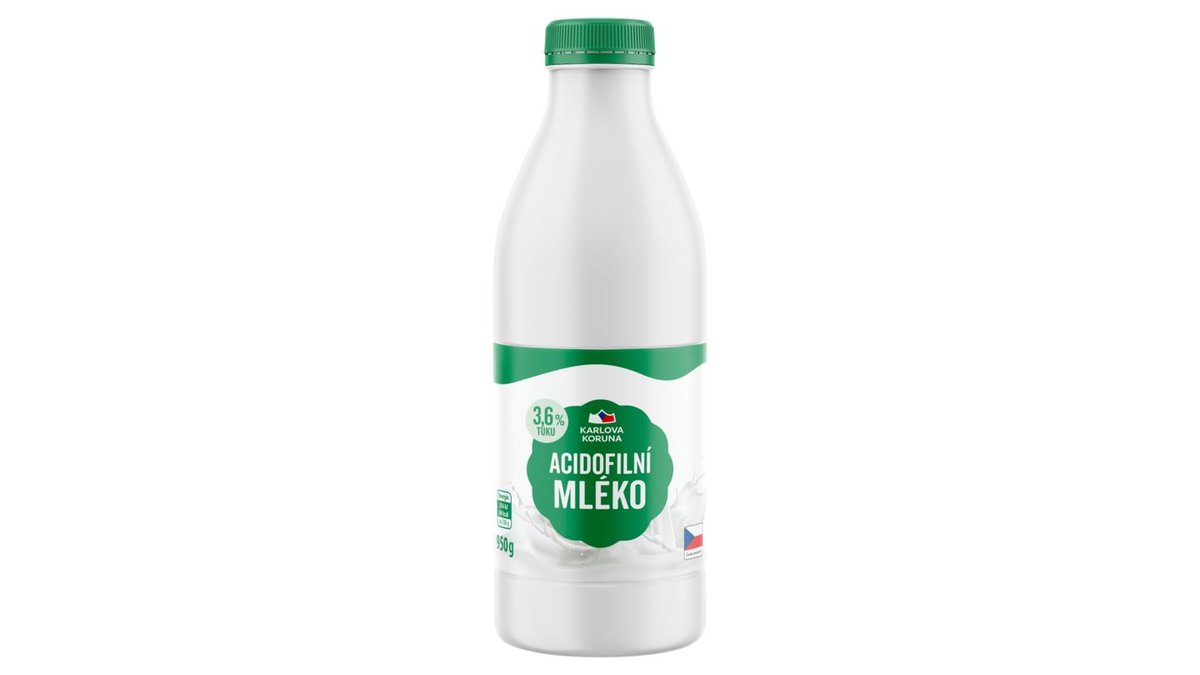 Karlova Koruna Acidofilní mléko 3,6 % tuku 950g